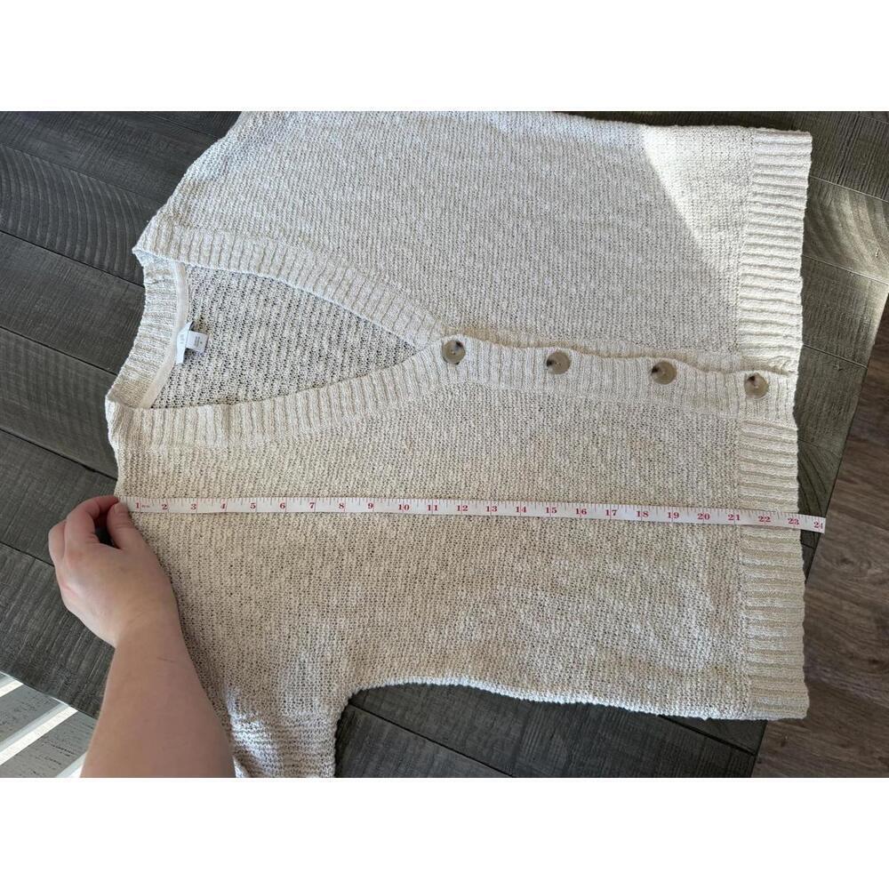 J. Jill cotton blend textured v-neck sweater cardigan with button closure - Picture 6 of 7